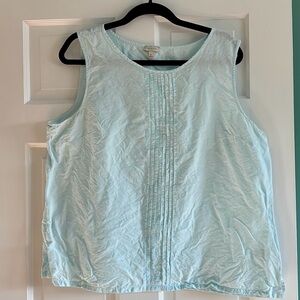 Talbots Sleeveless Linen Top pleated NWOT